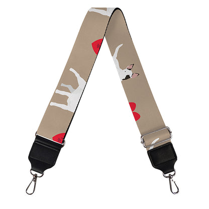 Bull Terrier Heart Pattern Print Bag Strap