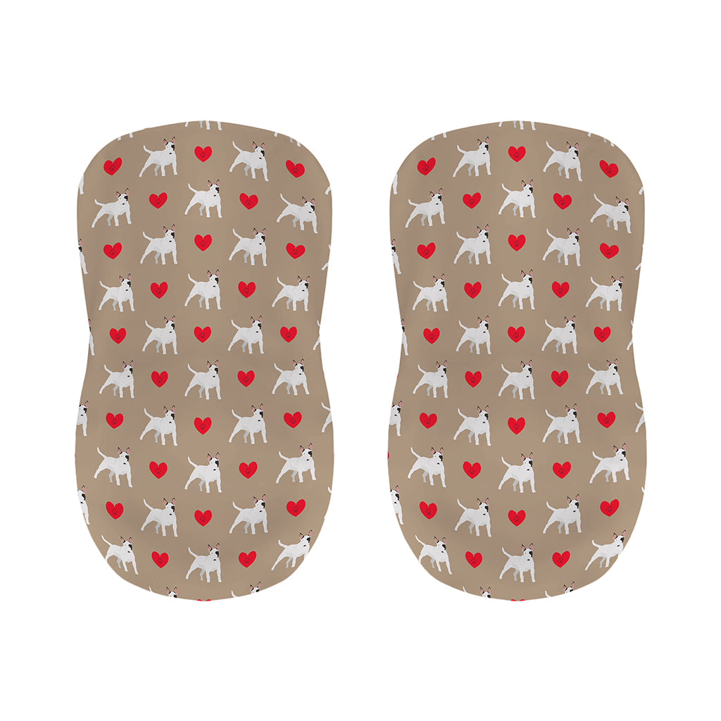 Bull Terrier Heart Pattern Print Bar Stool Covers