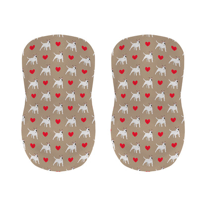 Bull Terrier Heart Pattern Print Bar Stool Covers