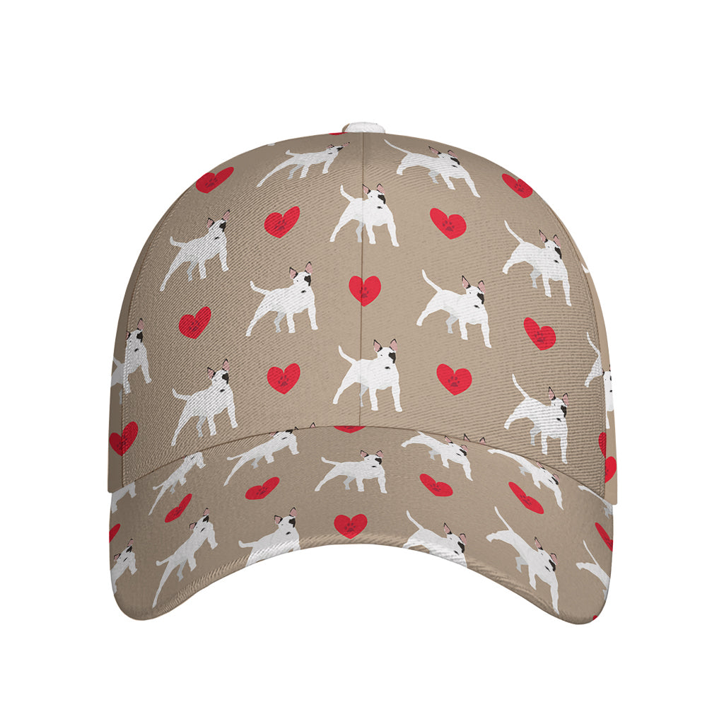 Bull Terrier Heart Pattern Print Baseball Cap