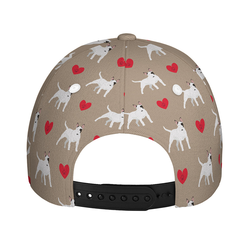 Bull Terrier Heart Pattern Print Baseball Cap