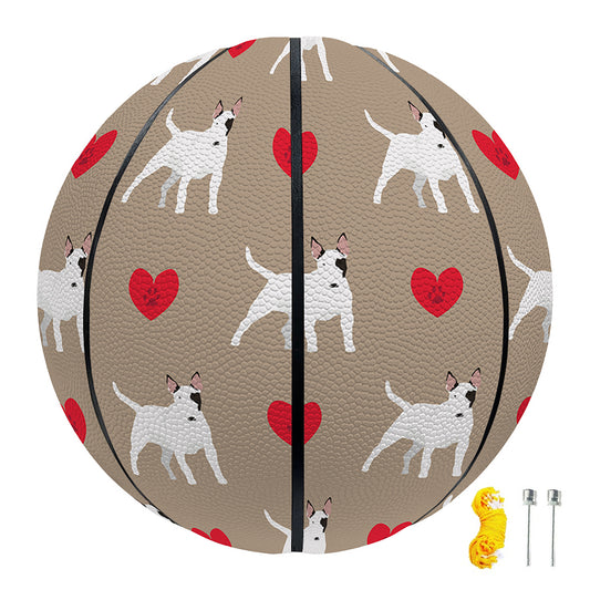 Bull Terrier Heart Pattern Print Basketball