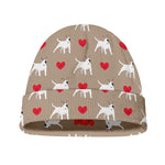 Bull Terrier Heart Pattern Print Beanie