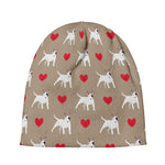 Bull Terrier Heart Pattern Print Beanie