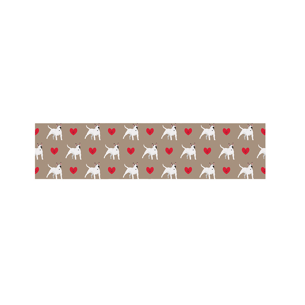 Bull Terrier Heart Pattern Print Bed Runner