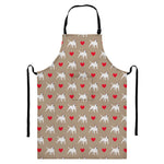 Bull Terrier Heart Pattern Print Bib Apron With Pocket