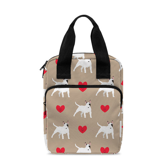 Bull Terrier Heart Pattern Print Bible Tote Bag