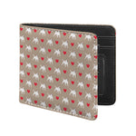 Bull Terrier Heart Pattern Print Bifold Wallet