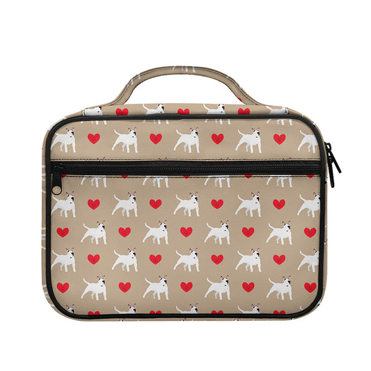Bull Terrier Heart Pattern Print Briefcase Bible Bag