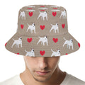 Bull Terrier Heart Pattern Print Bucket Hat