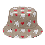 Bull Terrier Heart Pattern Print Bucket Hat
