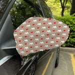 Bull Terrier Heart Pattern Print Car Side Mirror Covers