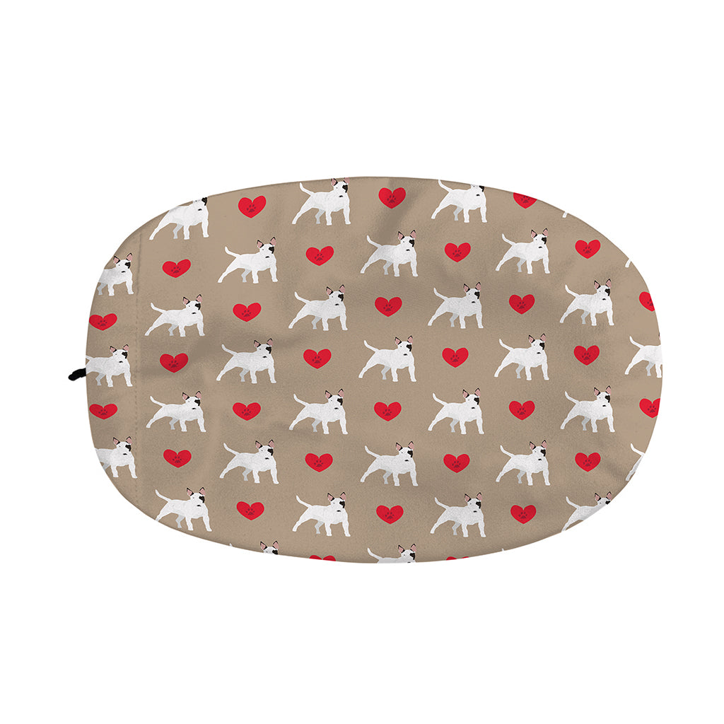 Bull Terrier Heart Pattern Print Car Side Mirror Covers