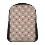 Bull Terrier Heart Pattern Print Casual Backpack