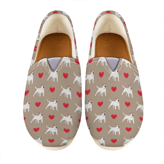 Bull Terrier Heart Pattern Print Casual Shoes