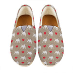 Bull Terrier Heart Pattern Print Casual Shoes
