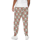 Bull Terrier Heart Pattern Print Cotton Pants