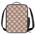 Bull Terrier Heart Pattern Print Crossbody Lunch Bag