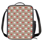 Bull Terrier Heart Pattern Print Crossbody Lunch Bag