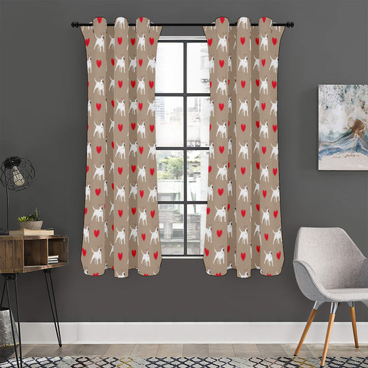 Bull Terrier Heart Pattern Print Curtain