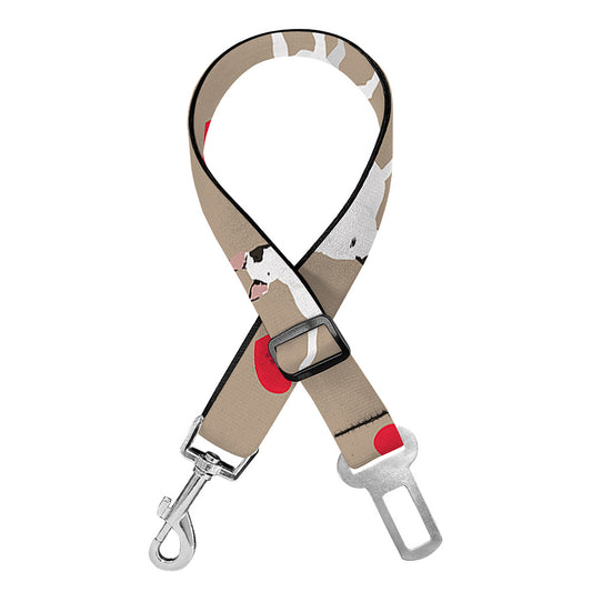 Bull Terrier Heart Pattern Print Dog Seat Belt
