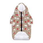 Bull Terrier Heart Pattern Print Dog Zip Up Hoodie