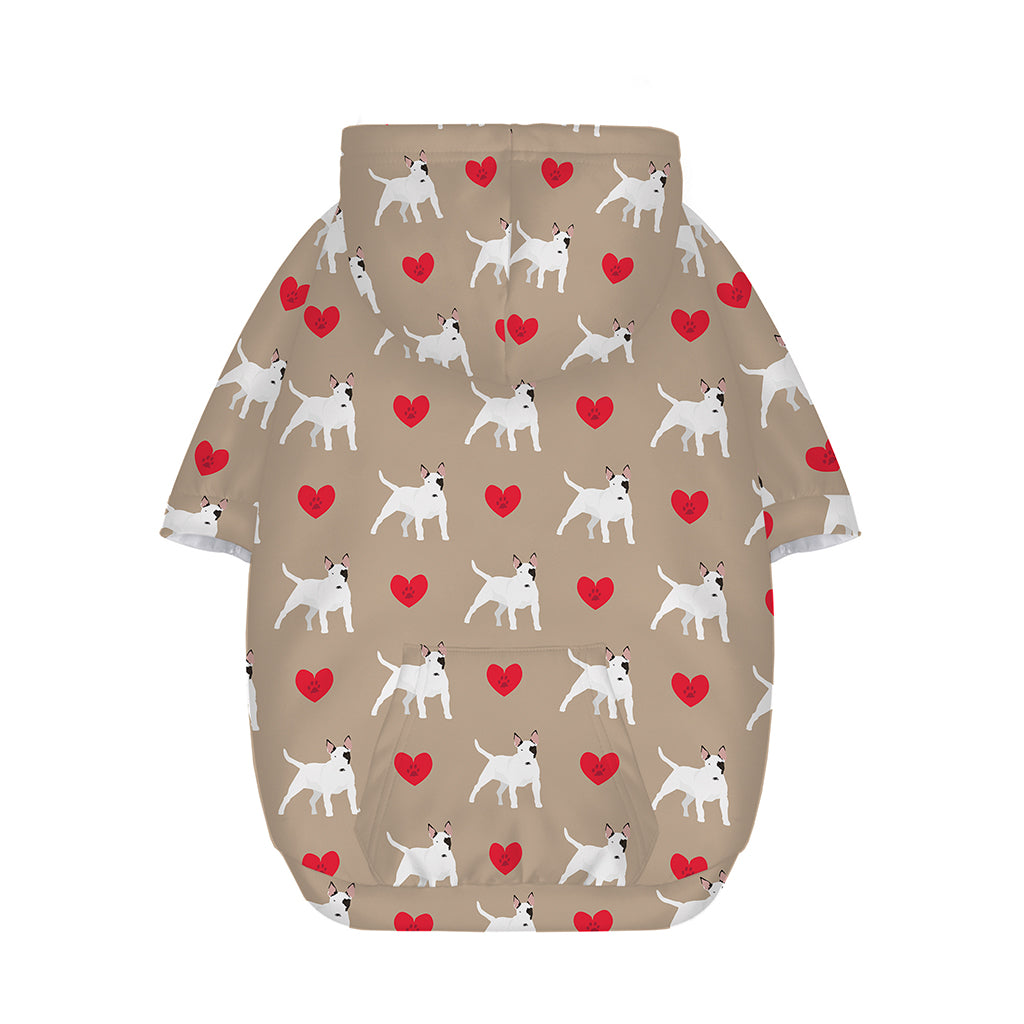 Bull Terrier Heart Pattern Print Dog Zip Up Hoodie