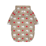 Bull Terrier Heart Pattern Print Dog Zip Up Hoodie