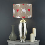 Bull Terrier Heart Pattern Print Drum Lamp Shade