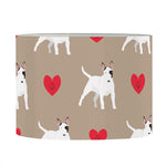 Bull Terrier Heart Pattern Print Drum Lamp Shade