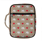 Bull Terrier Heart Pattern Print Front Pocket Bible Bag