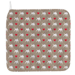 Bull Terrier Heart Pattern Print Hand Towel