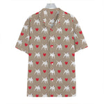 Bull Terrier Heart Pattern Print Hawaiian Shirt