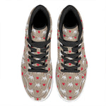 Bull Terrier Heart Pattern Print High Top Leather Sneakers