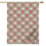 Bull Terrier Heart Pattern Print House Flag