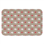 Bull Terrier Heart Pattern Print Indoor Door Mat