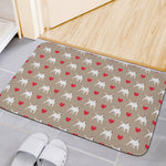 Bull Terrier Heart Pattern Print Indoor Door Mat