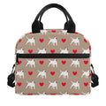 Bull Terrier Heart Pattern Print Insulated Lunch Bag