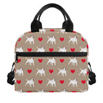 Bull Terrier Heart Pattern Print Insulated Lunch Bag