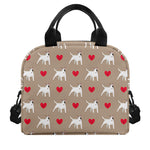 Bull Terrier Heart Pattern Print Insulated Lunch Bag