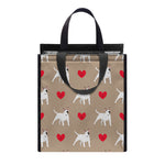 Bull Terrier Heart Pattern Print Insulated Lunch Tote