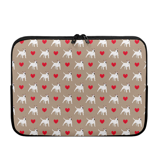 Bull Terrier Heart Pattern Print Laptop Sleeve