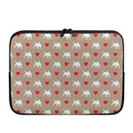 Bull Terrier Heart Pattern Print Laptop Sleeve