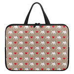 Bull Terrier Heart Pattern Print Laptop Sleeve With Handle