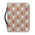 Bull Terrier Heart Pattern Print Leather Bible Cover