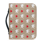 Bull Terrier Heart Pattern Print Leather Bible Cover