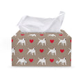 Bull Terrier Heart Pattern Print Leather Tissue Box Cover