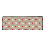 Bull Terrier Heart Pattern Print Long Kitchen Mat