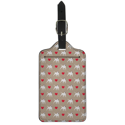 Bull Terrier Heart Pattern Print Luggage Tag