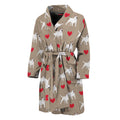 Bull Terrier Heart Pattern Print Men's Bathrobe